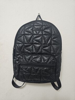 Michael Kors Black Quilted Geometric Backpack